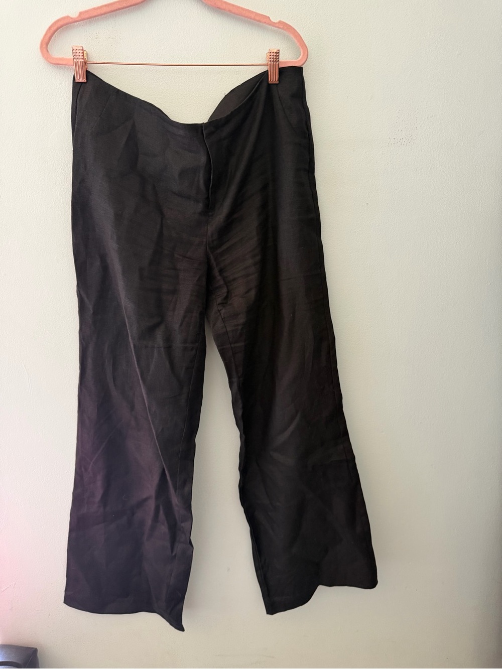 Reformation Mason Pants | Wide Leg Black Linen Trousers | Size 8 High-Waist